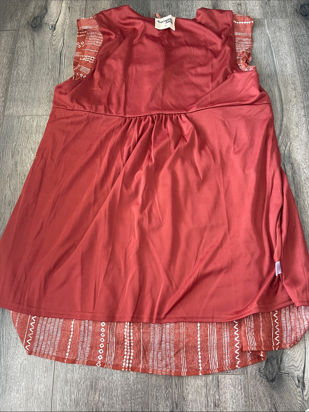 Savanna Jane Rust Dress with Cream Floral Embroidery - Picture 9 of 10